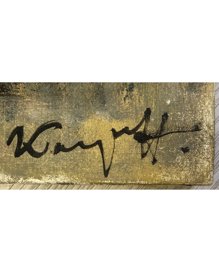 dipinto a olio vaso di fiori rosa Karpov