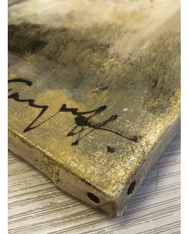 dipinto a olio vaso di fiori rosa Karpov