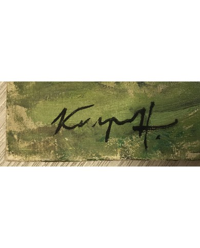 dipinto a olio paesaggio con gregge e pastori di Karpov Ivan