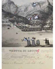 Veduta di Lecco interpretata da AnnaV giovane artista lecchese