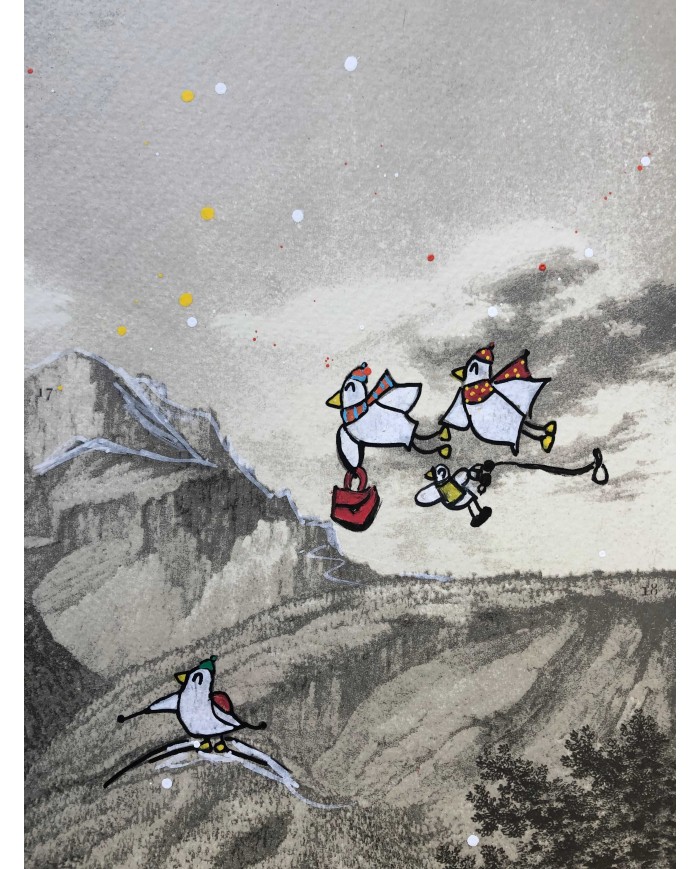 Veduta di Lecco interpretata da AnnaV giovane artista lecchese