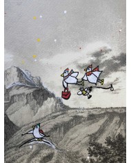 Veduta di Lecco interpretata da AnnaV giovane artista lecchese