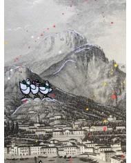 Veduta di Lecco interpretata da AnnaV giovane artista lecchese