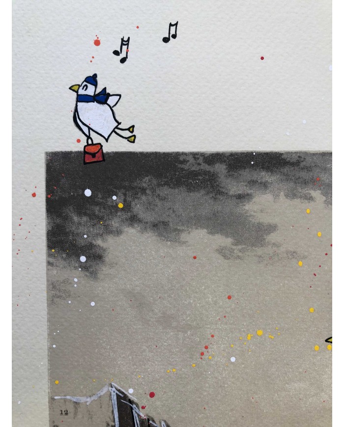 Veduta di Lecco interpretata da AnnaV giovane artista lecchese