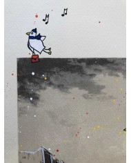 Veduta di Lecco interpretata da AnnaV giovane artista lecchese