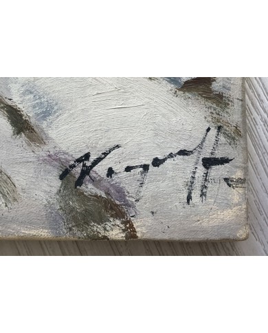 Nevicata olio su tela di Karpov Ivan