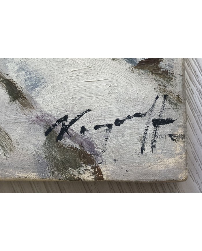 Nevicata olio su tela di Karpov Ivan