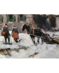 Nevicata olio su tela di Karpov Ivan