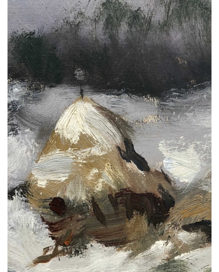 Nevicata olio su tela di Karpov Ivan