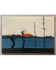 Pusiano paesaggio di Brianza Olio su faesite  di Paolo Dell' Oro