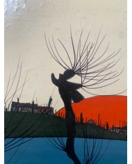 Pusiano paesaggio di Brianza Olio su faesite  di Paolo Dell' Oro