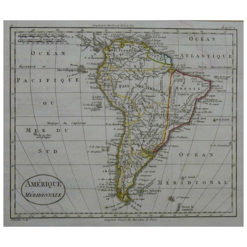 Stampa antica Amerique Meridionale William Guthrie 1803