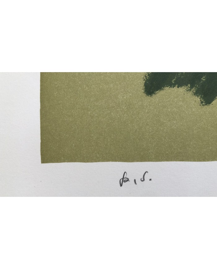 fiori, litografia originale di Ennio Morlotti