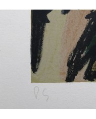 rocce, litografia originale di Ennio Morlotti