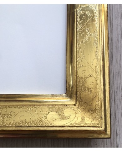 Specchiera dorata in oro Zecchino, made in Italy