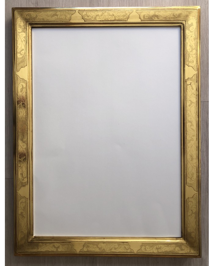 Specchiera dorata in oro Zecchino, made in Italy