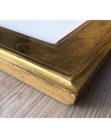 Specchiera dorata in oro Zecchino, made in Italy