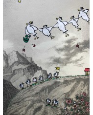 Veduta di Lecco interpretata da AnnaV giovane artista lecchese