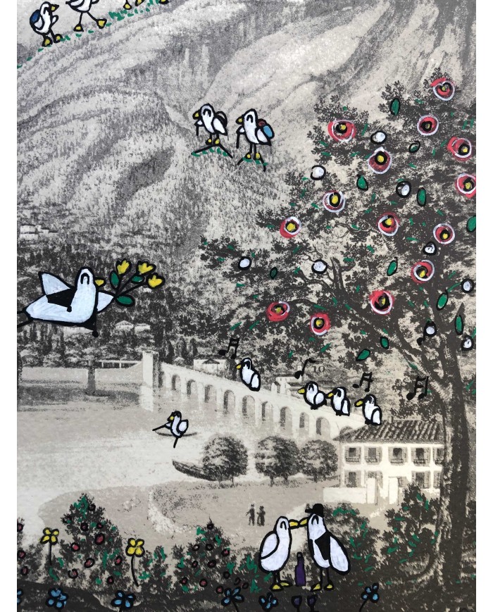 Veduta di Lecco interpretata da AnnaV giovane artista lecchese