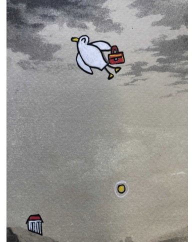 Veduta di Lecco interpretata da AnnaV giovane artista lecchese