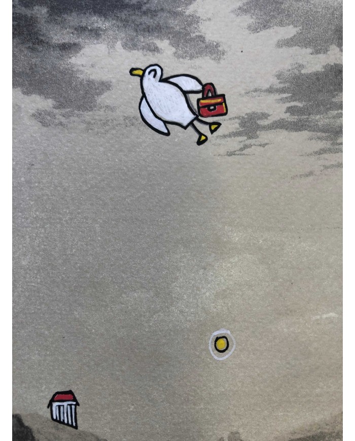 Veduta di Lecco interpretata da AnnaV giovane artista lecchese