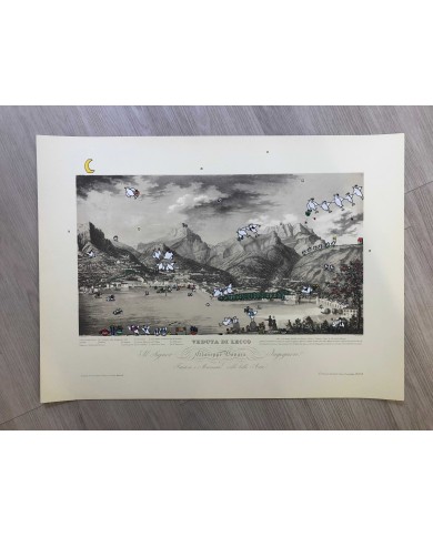 Veduta di Lecco interpretata da AnnaV giovane artista lecchese