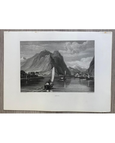 Stampa antica autentica Lecco anno 1828