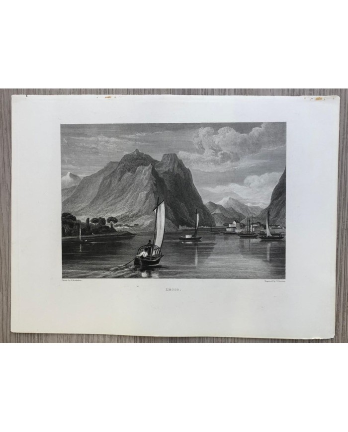 Stampa antica autentica Lecco anno 1828