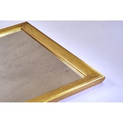 Specchierain legno dorata in foglia oro Zechino. PEZZO UNICO!