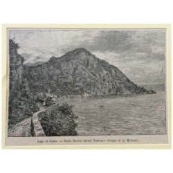 Stampa antica Lago di Como -Sasso Rancio presso Nobiallo