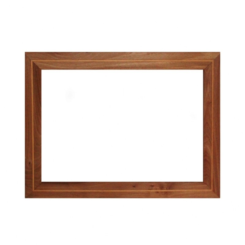 Cornice classica massello di noce con intarsi