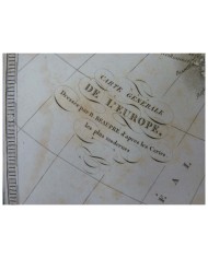 Stampa antica Carte generale de l' Europe 1836 engraving hand coloured