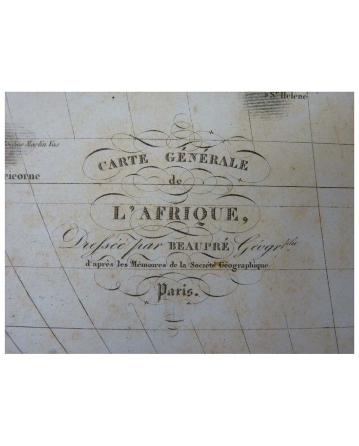 Stampa antica Carte Generale de l' Afrique 1836
