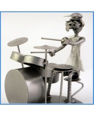 batterista scultura metallica