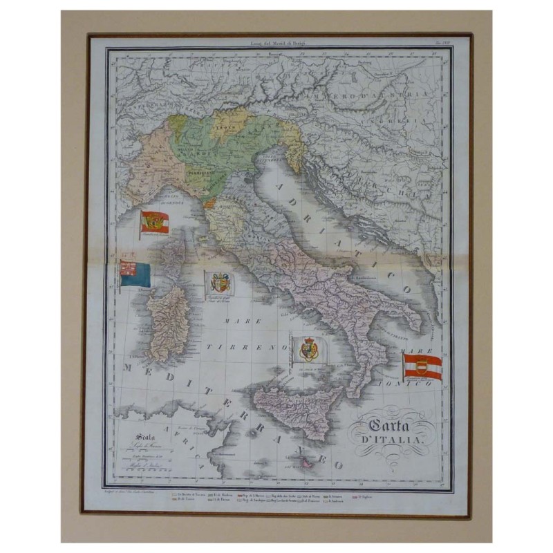 Stampa antica Carta d' Italia
