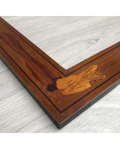 Cornice classica noce intarsio donna. PEZZO UNICO!