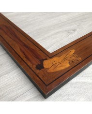 Cornice classica noce intarsio donna. PEZZO UNICO!