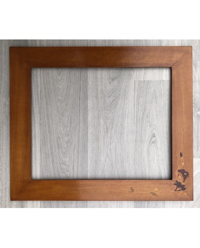 Cornice classica artigiana noce intarsio fiore. PEZZO UNICO!