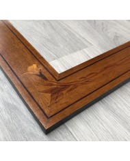 Cornice classica artigiana noce intarsio fiore. PEZZO UNICO!