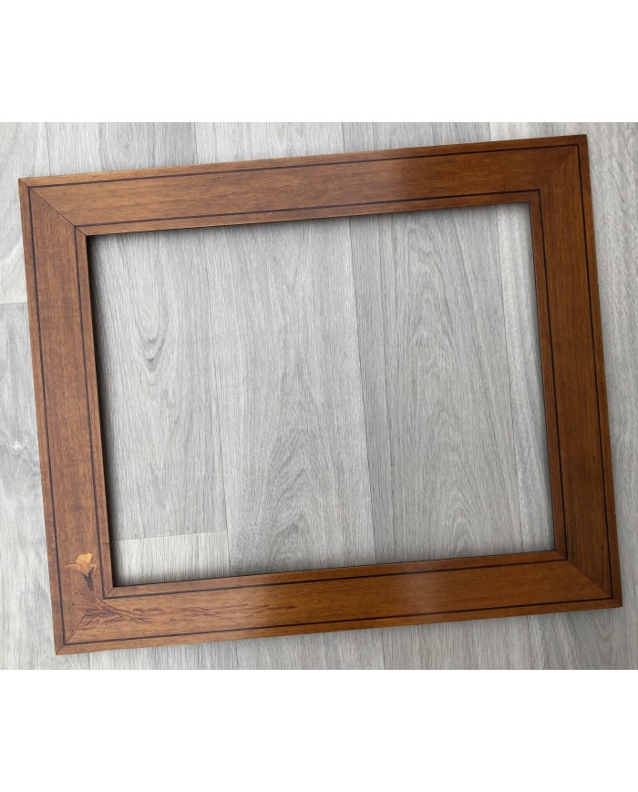 Cornice classica artigiana noce intarsio fiore. PEZZO UNICO!