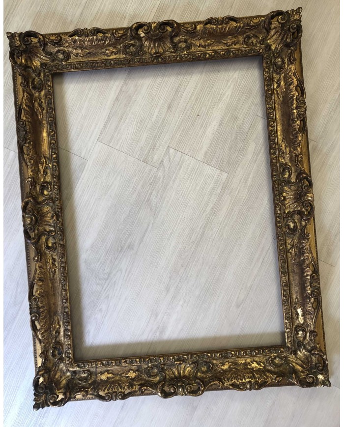 Cornice classica vintage stile francesina dorata in foglia