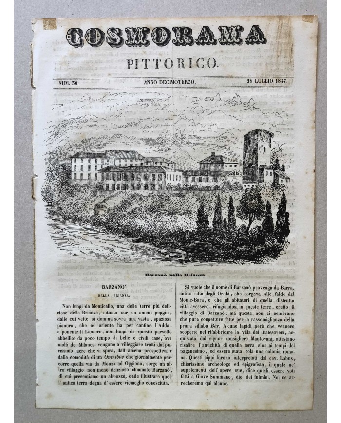 Stampa antica Barzano' nella Brianza