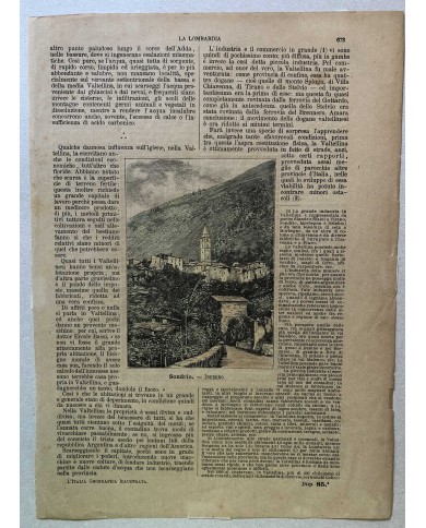 Stampa antica Sondrio - Inferno  Valtellina