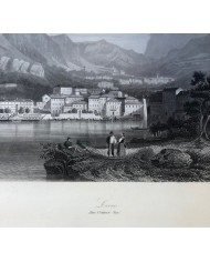 Stampa antica originale Lecco, am Comer See - Lecco sul lago di Como