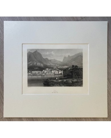 Stampa antica originale Lecco, am Comer See - Lecco sul lago di Como