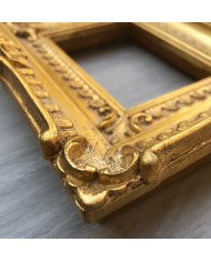 cornice in stile barocco, artigianale, dorata in foglia