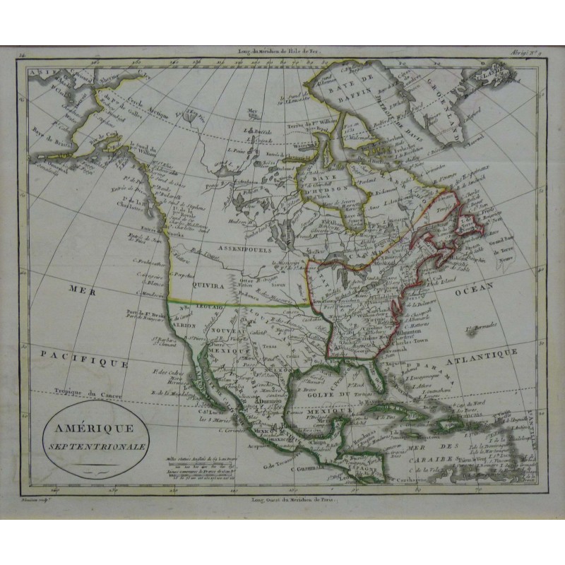 Stampa antica Amerique Septentrionale William Guthrie 1803