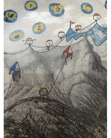 Veduta di Lecco interpretata da Samuele Rossi artista lecchese