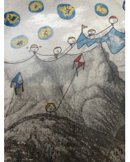 Veduta di Lecco interpretata da Samuele Rossi artista lecchese