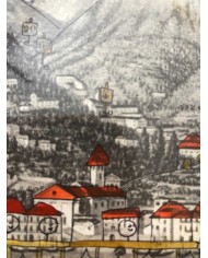 Veduta di Lecco interpretata da Samuele Rossi artista lecchese
